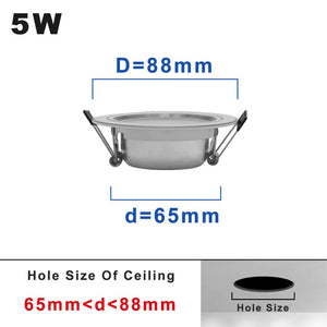220V LED Downlight Round Recessed 5W 9W 12W 15W 18W White/Warm white LED Spot Lighting Led Bulb For Bedroom Kitchen Diningroom