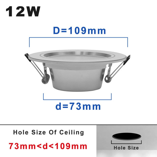 220V LED Downlight Round Recessed 5W 9W 12W 15W 18W White/Warm white LED Spot Lighting Led Bulb For Bedroom Kitchen Diningroom