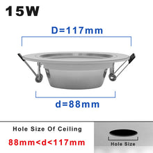 Load image into Gallery viewer, 220V LED Downlight Round Recessed 5W 9W 12W 15W 18W White/Warm white LED Spot Lighting Led Bulb For Bedroom Kitchen Diningroom