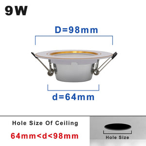 220V LED Downlight Round Recessed 5W 9W 12W 15W 18W White/Warm white LED Spot Lighting Led Bulb For Bedroom Kitchen Diningroom