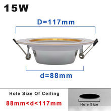 Load image into Gallery viewer, 220V LED Downlight Round Recessed 5W 9W 12W 15W 18W White/Warm white LED Spot Lighting Led Bulb For Bedroom Kitchen Diningroom